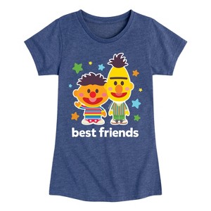 Girls' - Sesame Street - Best Friends Bert Ernie-Girls Fitted Short Sleeve Graphic T-Shirt Fitted Short Sleeve Graphic T-Shirt - 1 of 4