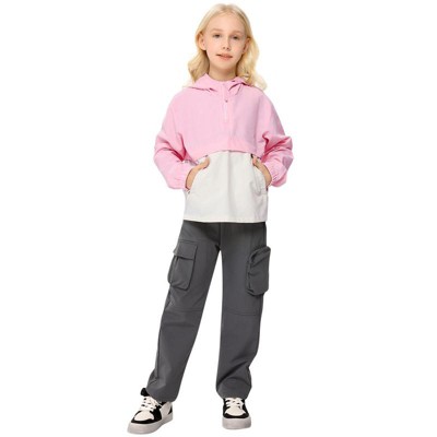 Kids Boys Girls Lightweight Packable Rain Jacket Waterproof Hooded Raincoats Windproof for Spring Fall Winter