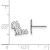 Black Bow Jewelry 10k White Gold Mississippi Rebels NCAA Post Earrings - 2 of 3