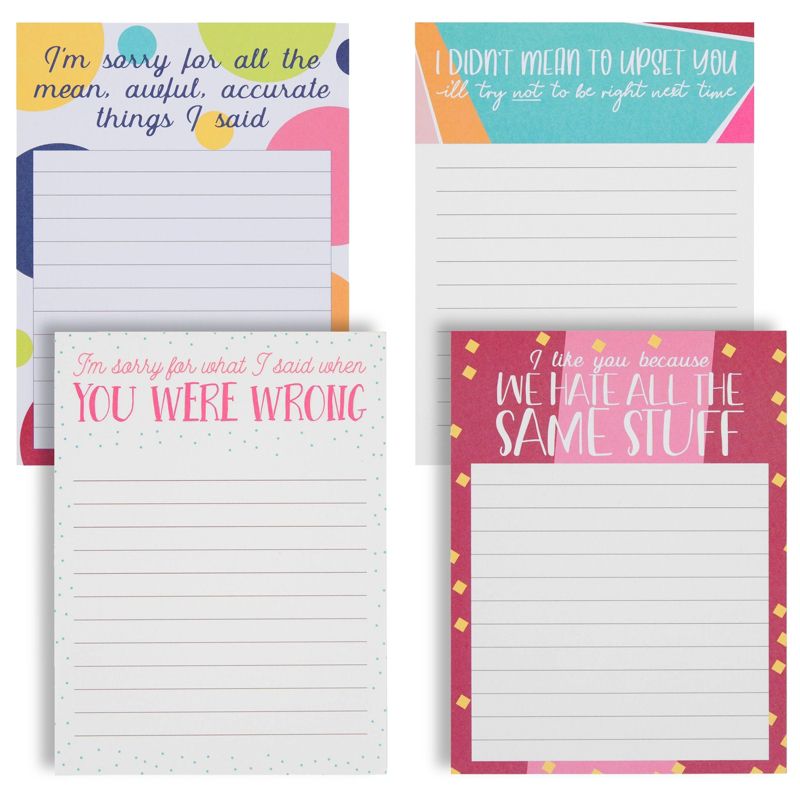 Paper Junkie 4 Pack Funny Sarcastic Note Pad for Work and School, Funny Office Supplies, 4 Designs, 4 x 5.2 in, 1 of 9