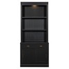 83.4" Mid-Century Bookshelf with LED Lighting Storage Bookcase with 2 Glass Doors and 1 Drawer,Living Room,Home Office - 4 of 4