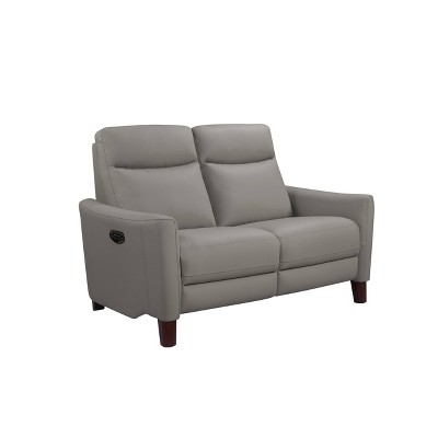 Theo Leather Power Reclining Loveseat with Power Foot and Headrest Gray - Abbyson Living