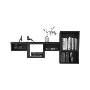 SEVOBAL Utility Storage Shelves Black 7 Shelf Vertical Storage Unit for Books Files and Office Essentials, Black, 9.9"*47.2"*22" - 1 of 4