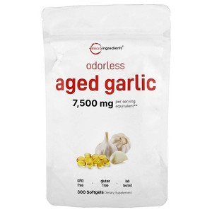 Micro Ingredients Odorless Aged Garlic, 300 Softgels (3,750 mg per Softgel) - 1 of 2