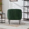 Airsurfer 29.9'' Modern Upholstered Chenille Accent Chair with Metal Legs, Channel Tufted Lounge Chair Single Sofa Round Leisure Armchair - 4 of 4