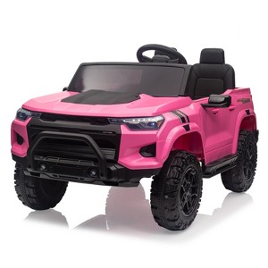 Coucheta 24V 2-Seater Kids Electric Ride On Truck, Car with Remote Control, LED Lights, Bluetooth/Music, Battery Display for Boys, Girls - 1 of 4