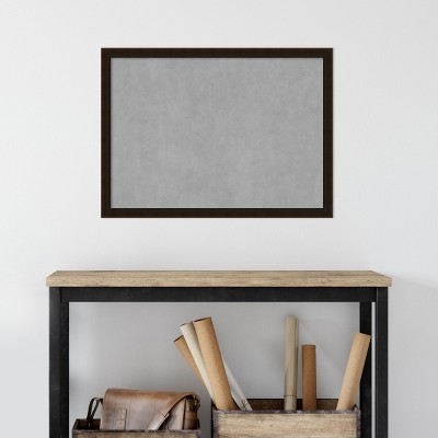 Espresso Brown Wood and Steel Framed Magnetic Board 30 x 22 in.