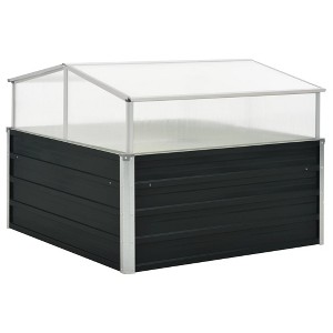 vidaXL Greenhouse Anthracite 39.4"x39.4"x30.3" Galvanized Steel - 1 of 4