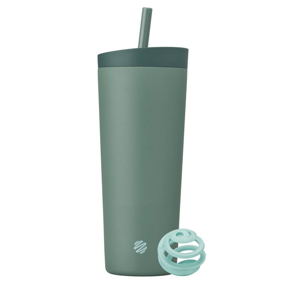 BlenderBottle 24oz Stainless Steel Strada Straw Tumbler - Sage Green: Double-Wall