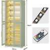 Tribesigns 8-Tier Tall Shoe Storage Cabinet with Acrylic Doors and LED Lights, with Adjustable Shelves and Hanging Hooks for Hallway, Mint Green - 2 of 4