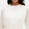 Knit & Lounge Women’s Pleated Chiffon Dress Long Sheer Sleeves Ruffle Neck Belted Waist Flowing Lined Skirt - 4 of 4