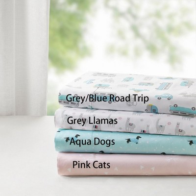 Twin XL Grey Llamas Microfiber Sheet Set