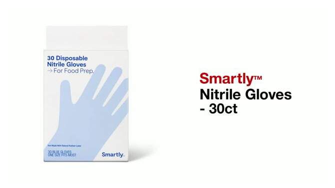 Nitrile Gloves - 30ct - Smartly&#8482;, 2 of 7, play video