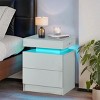 EROMMY 18.9" W Led Nightstand With Charging Station ,two Drawers, Wireless Charging, Usb/type-c Ports & Rgb Lights - 2 of 4