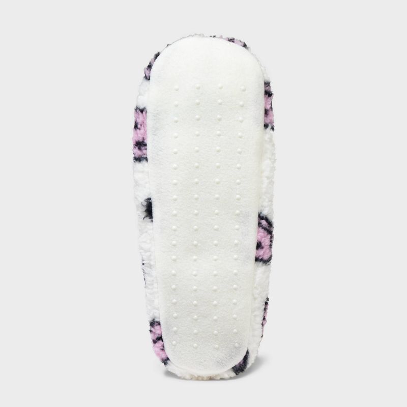 Girls' Smiley Slipper Socks - art class™ White/Pink, 5 of 6