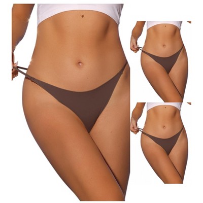 Allegra K Women's Breathable Comfortable Soft Elasticity Low Waist Thongs 3 Packs