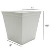 Classic Home and Garden Plastic Falmouth Square Plastic Planter Pot with Drainage Holes, Starlight White, 11" - 2 of 2