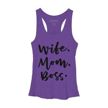 Women's Design By Humans Wife. Mom. Boss. By TheBlackCatPrints Racerback Tank Top