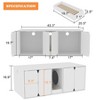FUFU&GAGA White Cat Cabinet 4 Doors Dual Space Magnetic Door Separate Litter Collector - 2 of 4