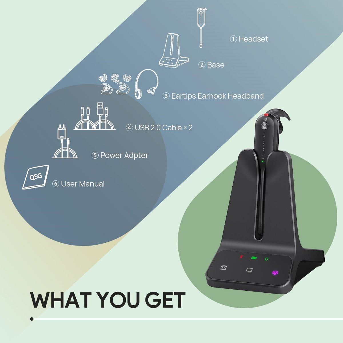 Yealink WH63 E2 Convertible DECT Wireless Headset - thumbnail 3