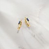 Pure Collection by Ross-Simons 0.20 ct. t.w. Sapphire and .11 ct. t.w. Diamond Huggie Hoop Earrings in 14kt Yellow Gold - 2 of 4