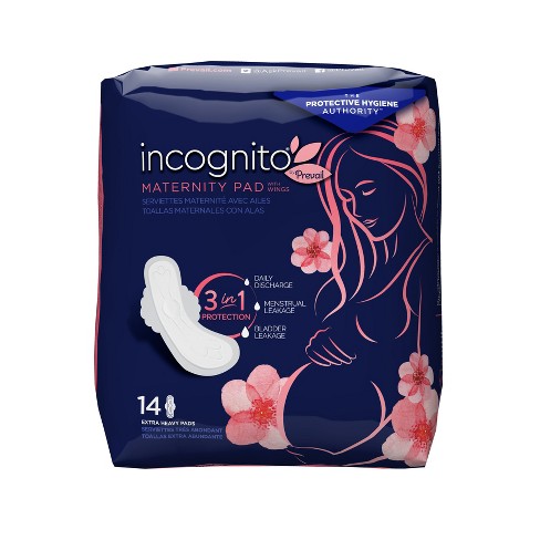 Prevail Incognito Absorbent 3-in-1 Protective Maternity & Postpartum Pad  With Wings, 14 Ct (pack Of 1) : Target