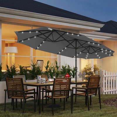 ELECWISH 13ft Outdoor Patio Umbrella, Double Sided Market Rectangle Umbrella with Crank Handle,Large Sun Shade for Outside Deck,Backyard,Garden