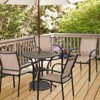 Tangkula 4PCS Outdoor Dining Chairs Stackable Chairs w/Armrests & Breathable Fabric for Balcony Garden & Patio - 2 of 4