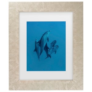 Trademark Fine Art - Romano Molinari Dolphins 6 Matted Framed Art - 1 of 4