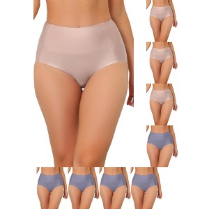 INSPIRE CHIC Women's Tummy Control Unlined High-Waisted Breathable Hipster Underwear 9 Packs - 1 of 4