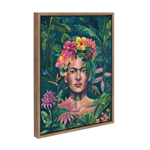 Kate & Laurel All Things Decor 18"x24" Sylvie Frida in The Wild Framed Wall Art by Rachel Christopoulos Gold - 1 of 4