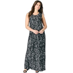 Roaman's Women's Plus Size Ultrasmooth Fabric Sleeveless Maxi Dress - 1 of 4