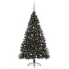 vidaXL Artificial Pre-lit Christmas Tree with 300 LEDs Black 82.7" PVC - 3 of 4