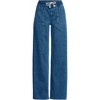 Lands' End Women's Lightweight Denim High Rise Relaxed Straight Pull On Pocket Jeans - 3 of 4