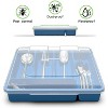 LunaLulinlk Utensil Holder for Countertop with Lid, Plastic Silverware Tray for Drawer, 5 Compartments Flatware Organizer, Cutlery Storage - 2 of 4