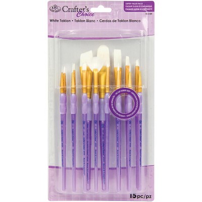 Crafter's Choice White Taklon Brush Value Set-15/Pkg