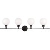 Elegant Lighting Collier 4 light Black and Frosted white glass Wall sconce - 3 of 4
