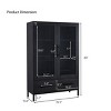 60'' Tall Glass Display Cabinet with LED Lighting,2 Drawers & Adjustable Shelves,Modern Curio Pantry for Living Room Kitchen-Baofuwish - 4 of 4