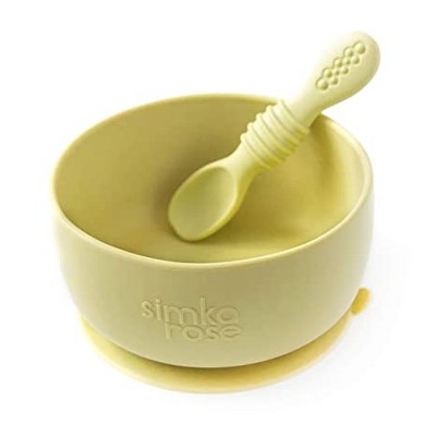 Simka Rose Silicone Baby Bowl And Spoon Set, Olive : Target