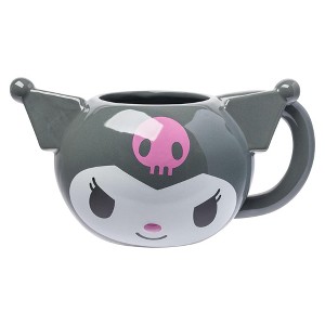 Silver Buffalo Sanrio Kuromi Face 20 Ounce 3D Sculpted Ceramic Mug - 1 of 4