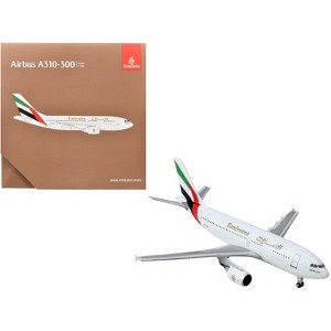 Airbus A310-300 Commercial Aircraft "Emirates Airlines" (A6-EKB) White w/Striped Tail 1/400 Diecast Model Airplane by GeminiJets - 1 of 3