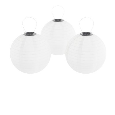 Nature Spring Solar-Powered LED Lanterns - Set of 3, White