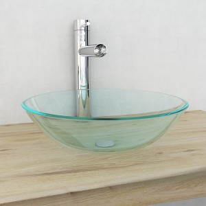 vidaXL Basin Tempered Glass 16.5 in. Transparent - 1 of 4