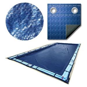 Swimline Hydrotools Super Guard Heavy Duty Winter Pool Cover for 30 x 50 Ft Above Ground Swimming Pools, Rectangular Design, Blue/Black - 1 of 4