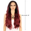 Unique Bargains Women Long Body Wave Lace Front Wigs with Wig Cap 26" 1PC - 2 of 4