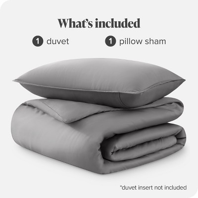 Twin/Twin XL Light Gray TENCEL Lyocell Duvet Cover Set
