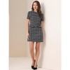 INSPIRE CHIC Women's Work Short Sleeve Vintage Houndstooth Pencil Sheath Dress - 4 of 4