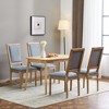 TiramisuBest [Set of 4] French Country Dining Chairs with Cane Backrest & Upholstered Seats,Vintage Solid Wood Frame,Blue Gray - 4 of 4