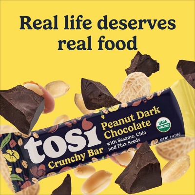 Tosi Snacks Peanut Dark Chocolate Organic Bars - 7g Protein - 5oz/5pk