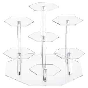 Unique Bargains Round Smooth Wedding Party Cupcake Acrylic Display Stand - 1 of 4